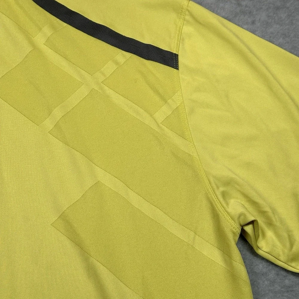Nike Golf Polo Mens XL‎ Dri Fit Yellow Textured Pattern Stretch